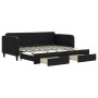 Trundle sofa bed with drawers black fabric 90x200 cm by vidaXL, Beds and slatted bases - Ref: Foro24-3196854, Price: 329,40 €...