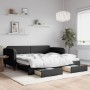 Trundle sofa bed with drawers black fabric 90x190 cm by vidaXL, Beds and slatted bases - Ref: Foro24-3196864, Price: 323,30 €...