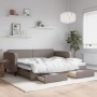 Trundle sofa bed with drawers taupe gray fabric 90x200 cm by vidaXL, Beds and slatted bases - Ref: Foro24-3196855, Price: 347...