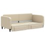 Sofá cama nido con cajones tela color crema 90x200 cm de vidaXL, Camas y somieres - Ref: Foro24-3196856, Precio: 322,44 €, De...