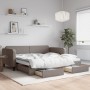 Trundle sofa bed with drawers taupe gray fabric 100x200 cm by vidaXL, Beds and slatted bases - Ref: Foro24-3196860, Price: 33...