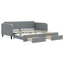 Sofá cama nido con cajones tela gris claro 100x200 cm de vidaXL, Camas y somieres - Ref: Foro24-3196857, Precio: 338,99 €, De...