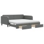 Trundle sofa bed with drawers dark gray fabric 100x200 cm by vidaXL, Beds and slatted bases - Ref: Foro24-3196876, Price: 500...