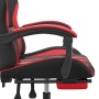 Gaming-Stuhl mit Fußstütze aus schwarzem rotem Kunstleder von vidaXL, Gaming-Stühle - Ref: Foro24-3143831, Preis: 123,99 €, R...