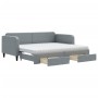 Trundle sofa bed with drawers light gray fabric 90x200 cm by vidaXL, Beds and slatted bases - Ref: Foro24-3196870, Price: 473...