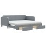 Trundle sofa bed with drawers light gray fabric 90x190 cm by vidaXL, Beds and slatted bases - Ref: Foro24-3196880, Price: 503...