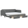 Sofá cama nido con cajones tela gris oscuro 90x200 cm de vidaXL, Camas y somieres - Ref: Foro24-3196871, Precio: 476,33 €, De...