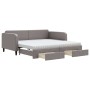 Sofá cama nido con cajones tela gris taupe 100x200 cm de vidaXL, Camas y somieres - Ref: Foro24-3196878, Precio: 490,99 €, De...