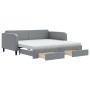 Trundle sofa bed with drawers light gray fabric 100x200 cm by vidaXL, Beds and slatted bases - Ref: Foro24-3196875, Price: 48...