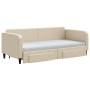 Trundle sofa bed with drawers cream fabric 90x200 cm by vidaXL, Beds and slatted bases - Ref: Foro24-3196874, Price: 462,95 €...