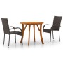 Brown 3-piece garden dining set by vidaXL, Garden sets - Ref: Foro24-3071748, Price: 248,18 €, Discount: %