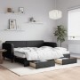 Trundle sofa bed with drawers black fabric 90x190 cm by vidaXL, Beds and slatted bases - Ref: Foro24-3196882, Price: 502,73 €...