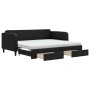 Trundle sofa bed with drawers black fabric 90x190 cm by vidaXL, Beds and slatted bases - Ref: Foro24-3196882, Price: 502,73 €...