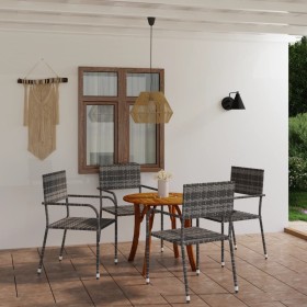 Juego de comedor para jardín de 5 piezas gris de vidaXL, Conjuntos de jardín - Ref: Foro24-3071787, Precio: 281,99 €, Descuen...