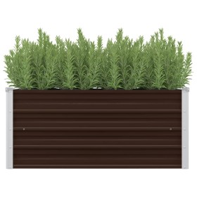 Brown galvanized steel flower bed 100x40x45 cm by vidaXL, Pots and planters - Ref: Foro24-45720, Price: 41,12 €, Discount: %