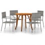 Juego de comedor para jardín de 5 piezas gris de vidaXL, Conjuntos de jardín - Ref: Foro24-3071787, Precio: 281,10 €, Descuen...