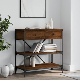 Oak brown engineered wood console table 75x34.5x75 cm by vidaXL, Side tables - Ref: Foro24-833412, Price: 106,01 €, Discount: %