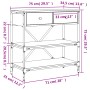 Konsolentisch aus eichenbraunem Holzwerkstoff, 75 x 34,5 x 75 cm von vidaXL, Seitentische - Ref: Foro24-833412, Preis: 106,01...