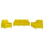 Juego de sofás con cojines 3 piezas tela amarillo claro de vidaXL, Sofás - Ref: Foro24-3201247, Precio: 587,99 €, Descuento: %