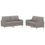 Sofa set with cushions 2 pieces taupe gray fabric by vidaXL, Sofas - Ref: Foro24-3201281, Price: 445,98 €, Discount: %