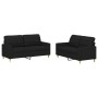 Sofagarnitur mit Kissen 2 Stück schwarzer Stoff von vidaXL, Sofas - Ref: Foro24-3201278, Preis: 450,46 €, Rabatt: %