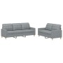 Sofa set with cushions 2 pieces light gray fabric by vidaXL, Sofas - Ref: Foro24-3201306, Price: 540,36 €, Discount: %