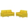 Sofa set with cushions 2 pieces light yellow fabric by vidaXL, Sofas - Ref: Foro24-3201279, Price: 437,37 €, Discount: %