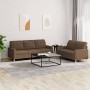 Sofa set with cushions 2 pieces brown fabric by vidaXL, Sofas - Ref: Foro24-3201309, Price: 531,01 €, Discount: %