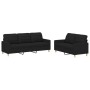 Sofa set with cushions 2 pieces black fabric by vidaXL, Sofas - Ref: Foro24-3201310, Price: 557,87 €, Discount: %