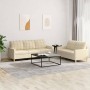 Sofagarnitur mit Kissen 2 Stück Cremefarbener Stoff von vidaXL, Sofas - Ref: Foro24-3201308, Preis: 529,54 €, Rabatt: %