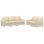 Sofagarnitur mit Kissen 2 Stück Cremefarbener Stoff von vidaXL, Sofas - Ref: Foro24-3201308, Preis: 529,54 €, Rabatt: %