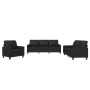 3-piece black synthetic leather sofa set with cushions by vidaXL, Sofas - Ref: Foro24-3201338, Price: 720,31 €, Discount: %