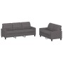 Gray synthetic leather 2-piece sofa set with cushions by vidaXL, Sofas - Ref: Foro24-3201380, Price: 557,53 €, Discount: %