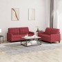 Sofa set with cushions 2 pieces red synthetic leather by vidaXL, Sofas - Ref: Foro24-3201361, Price: 457,27 €, Discount: %