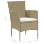 Beige 3-piece garden dining set by vidaXL, Garden sets - Ref: Foro24-3071732, Price: 268,52 €, Discount: %