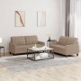 Sofagarnitur mit Kissen 2 Stück Kunstleder Cappuccino von vidaXL, Sofas - Ref: Foro24-3201362, Preis: 450,34 €, Rabatt: %