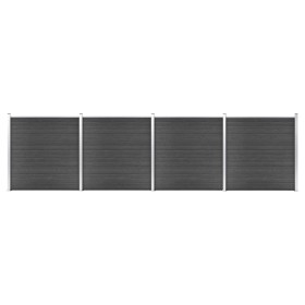 Black WPC fence panel set 699x186 cm by vidaXL, fence panels - Ref: Foro24-3070431, Price: 1,00 €, Discount: %