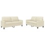 Cream synthetic leather 2-piece sofa set with cushions by vidaXL, Sofas - Ref: Foro24-3201359, Price: 447,76 €, Discount: %