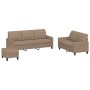 Cappuccino synthetic leather 3-piece sofa set with cushions by vidaXL, Sofas - Ref: Foro24-3201387, Price: 559,73 €, Discount: %