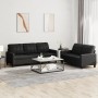 2-piece black synthetic leather sofa set with cushions by vidaXL, Sofas - Ref: Foro24-3201378, Price: 556,19 €, Discount: %