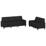 2-teilige Sofagarnitur aus schwarzem Kunstleder mit Kissen von vidaXL, Sofas - Ref: Foro24-3201378, Preis: 556,19 €, Rabatt: %