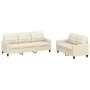 Cream synthetic leather 2-piece sofa set with cushions by vidaXL, Sofas - Ref: Foro24-3201379, Price: 437,78 €, Discount: %