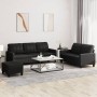 Sofagarnitur mit Kissen 3-teilig aus Kunstleder schwarz von vidaXL, Sofas - Ref: Foro24-3201383, Preis: 573,54 €, Rabatt: %