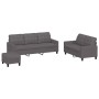 3-teilige Sofagarnitur aus grauem Kunstleder mit Kissen von vidaXL, Sofas - Ref: Foro24-3201385, Preis: 612,43 €, Rabatt: %