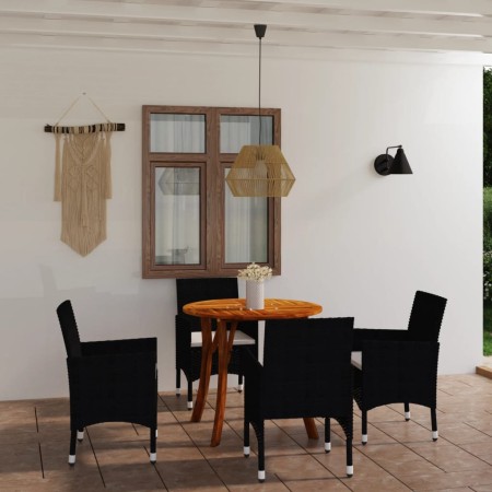 Juego de comedor para jardín de 5 piezas negro de vidaXL, Conjuntos de jardín - Ref: Foro24-3071734, Precio: 347,43 €, Descue...