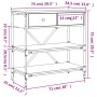 Konsolentisch aus geräuchertem Eichenholzwerkstoff, 75 x 34,5 x 75 cm von vidaXL, Seitentische - Ref: Foro24-833410, Preis: 9...