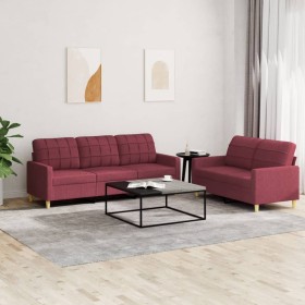 Sofa set with cushions 2 pieces red fabric by vidaXL, Sofas - Ref: Foro24-3201312, Price: 514,49 €, Discount: %