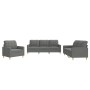 Sofagarnitur mit Kissen 3-teilig aus dunkelgrauem Stoff von vidaXL, Sofas - Ref: Foro24-3201243, Preis: 704,23 €, Rabatt: %