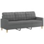 Sofagarnitur mit Kissen 3-teilig aus dunkelgrauem Stoff von vidaXL, Sofas - Ref: Foro24-3201243, Preis: 704,23 €, Rabatt: %