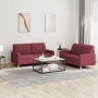 Sofagarnitur mit Kissen 2-teilig aus rotem Stoff von vidaXL, Sofas - Ref: Foro24-3201280, Preis: 449,20 €, Rabatt: %